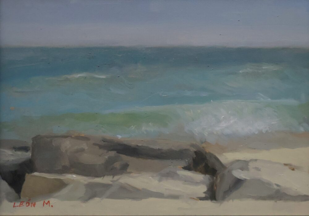 Long Beach. Oil on linen, 4 × 7 in.
