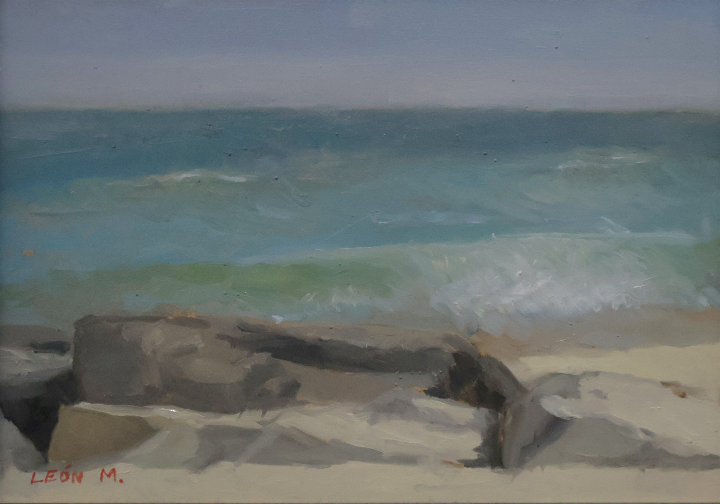 Long Beach. Oil on linen, 4 × 7 in.