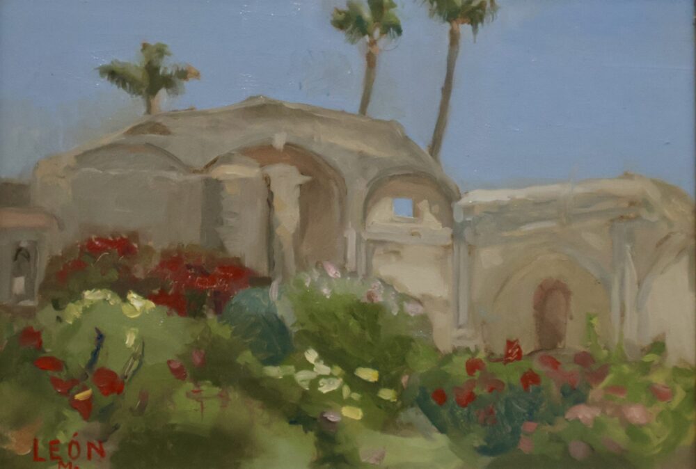 Color Study of San Juan Capistrano, California. Oil on linen, 4 × 7 in.