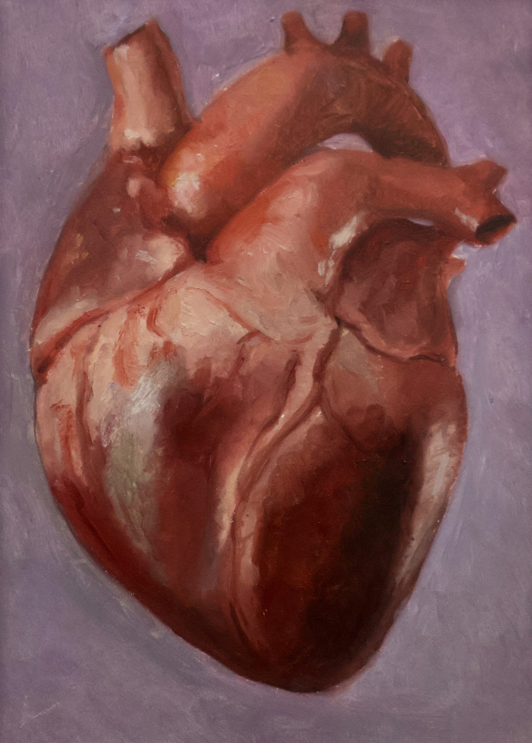Study of a Heart. Oil on linen, 7 × 4 in.